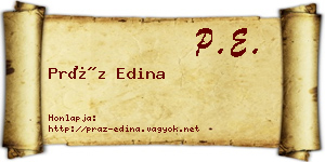 Práz Edina névjegykártya